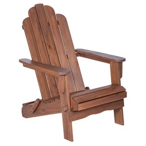 Walker Edison Acacia Wood Outdoor Adirondack Chair - Dark Brown