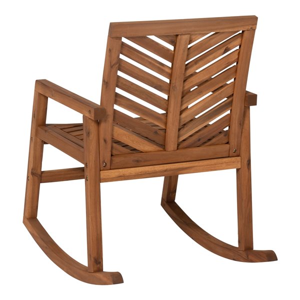 Walker Edison Outdoor Chevron Rocking Chair - Brown