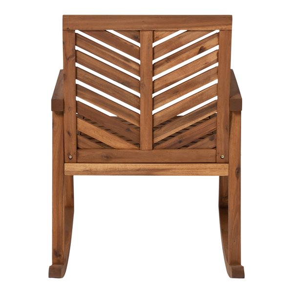 Walker Edison Outdoor Chevron Rocking Chair - Brown