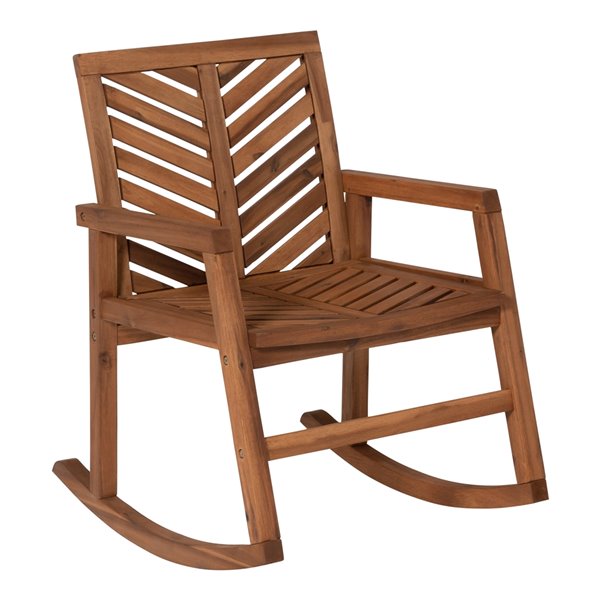 Walker Edison Outdoor Chevron Rocking Chair - Brown