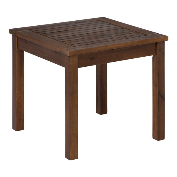 Walker Edison Patio Wood Side Table Dark Brown LWWSSTDB RONA