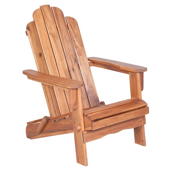 Walker Edison Acacia Wood Outdoor Adirondack Chair - Brown