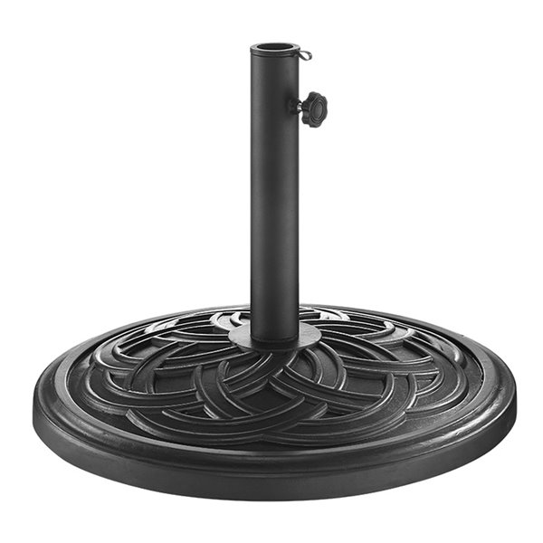 Walker Edison Circle Weave Round Umbrella Base - Black