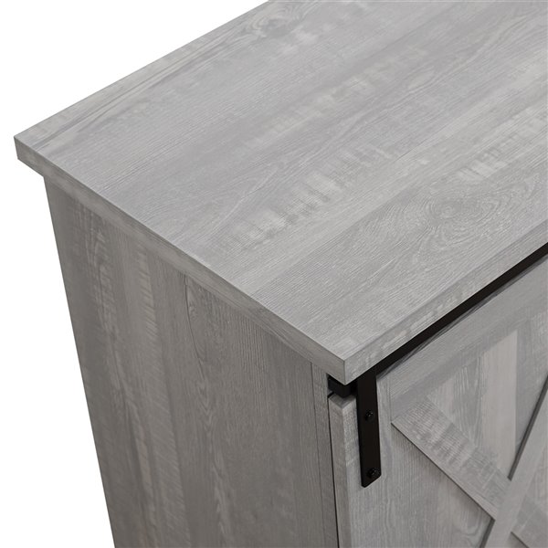 Walker Edison Modern Farmhouse Wood TV Stand -  58-in - Stone Grey