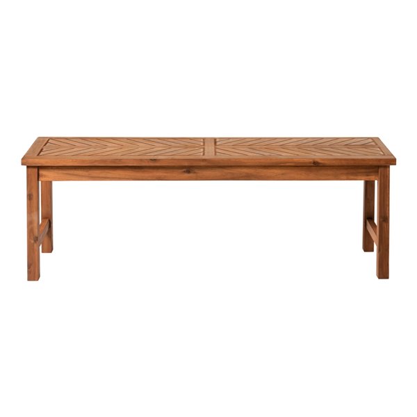 Walker Edison Modern Patio Dining Bench - 53-in - Brown