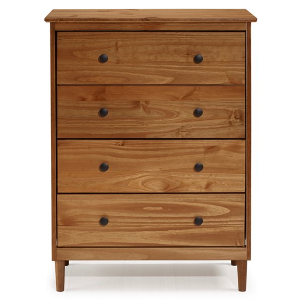 Walker Edison Modern 4-Drawer Dresser - Caramel