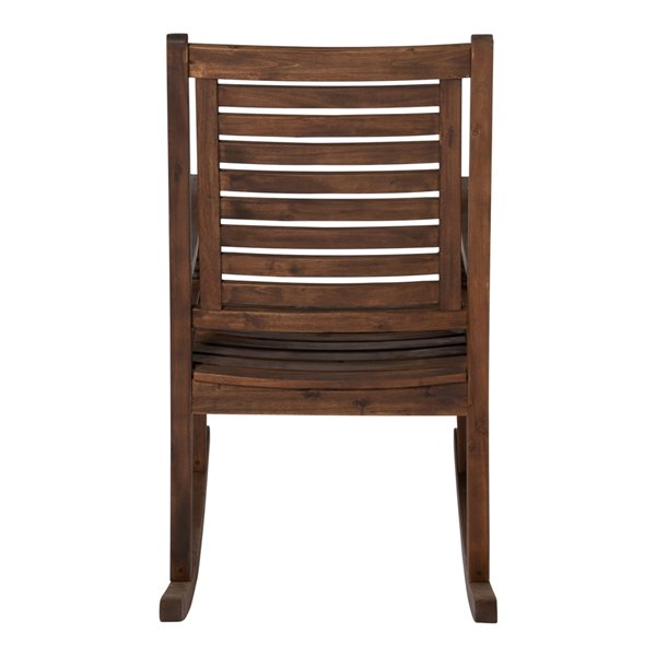 Walker Edison Acacia Wood Outdoor Rocking Chair - Dark Brown