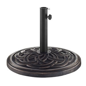 Walker Edison Circle Weave Round Umbrella Base - Antique Bronze