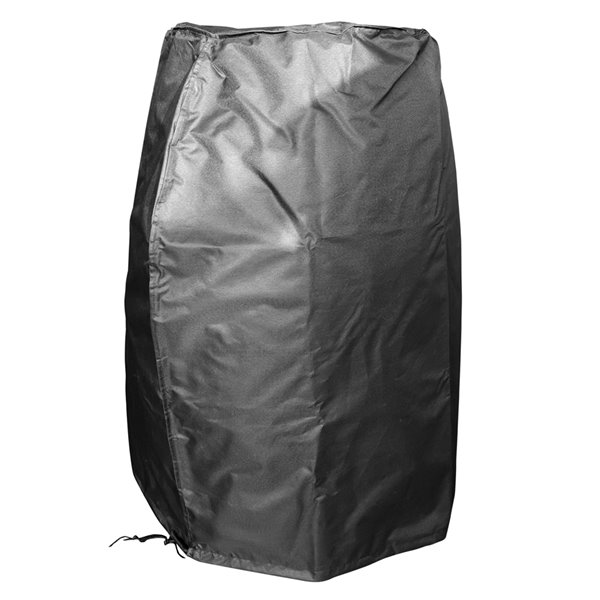 Allspace 3-Piece Barrel Shape Grey Metal Patio Set with Storage Cover - Indigo Sunbrella Cushion(s) Included