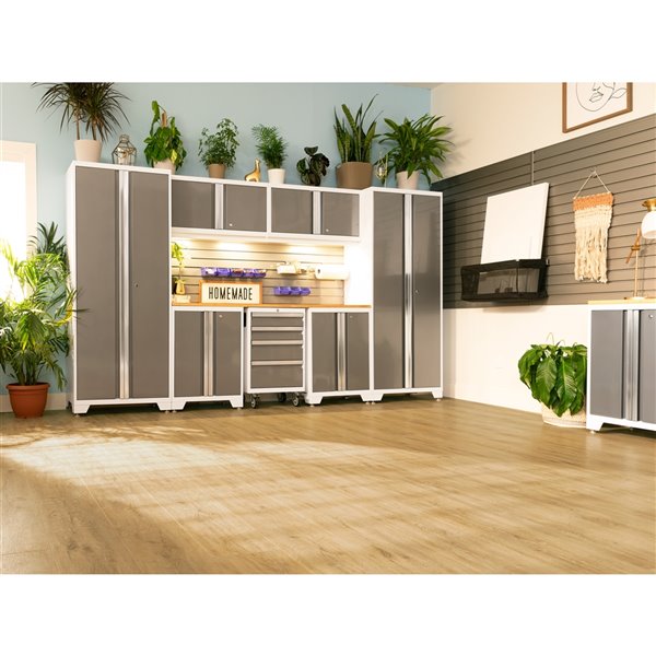 NewAge Products Stone 5-Piece Composite LVP 600 sq. ft. Locking Flooring Bundle - 8.85-in x 46-in