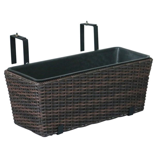 Grapevine 2-Pack 11-in x 10.6-in Brown Wicker Hanging Planter | RONA