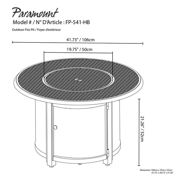 Paramount Alan Stamped Round Aluminum, Global Outdoors Fire Pit Parts