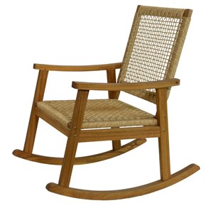 Patio Flare Eurochord Outdoor Woven Rocking Chair - Natural