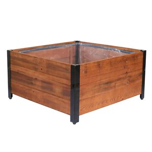 Grapevine 1-Pack 29.92-in x 15.35-in Brown Wood Planter