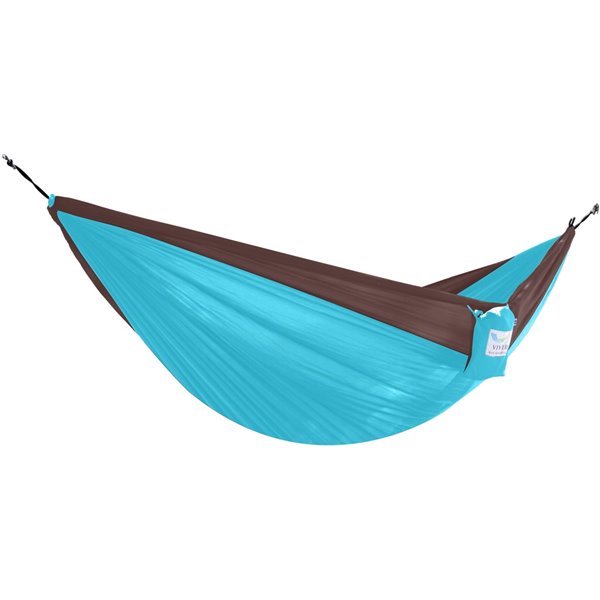 Hamac parachute double en nylon de Vivere, Chocolate/Turquoise