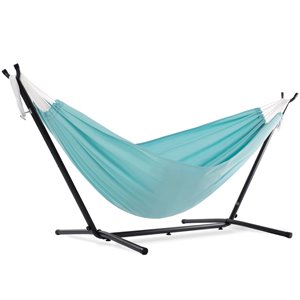 Vivere Double Hammock - Polyester - with Stand - Aqua