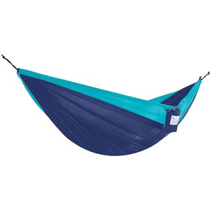 Hamac parachute double en nylon de Vivere, Navy/Turquoise