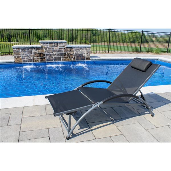 Vivere Dockside Sun Lounge Chair - Black DKDSUN-BI | RONA