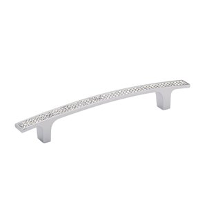 Richelieu Vence Contemporary Cabinet Pull - 128-mm - Crystal/Chrome