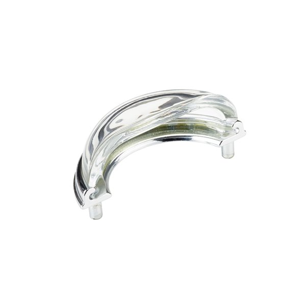 Richelieu Montreuil Eclectic Cabinet Pull - 76-mm - Clear/Chrome