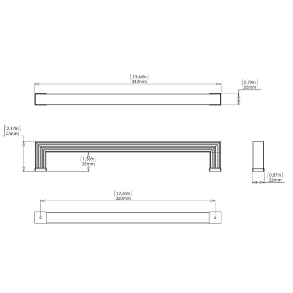 Richelieu Como Transitional Cabinet Pull - 320-mm - Chrome