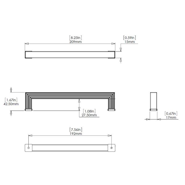 Richelieu Como Transitional Cabinet Pull - 192-mm - Brushed Nickel