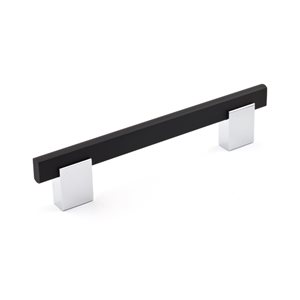 Richelieu Madison Modern Cabinet Pull - 128-mm - Matte Black/Chrome