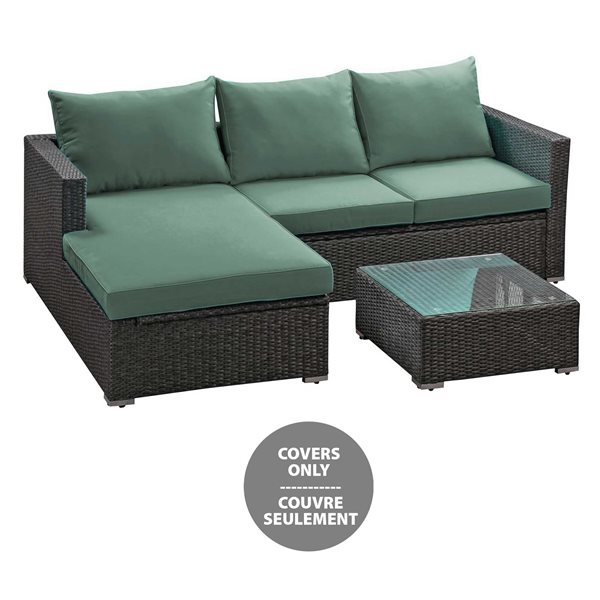 Patioflare Replacement Covers For Evan Sectional Furniture Set Green Rona - How To Repair Outdoor Furniture Covers