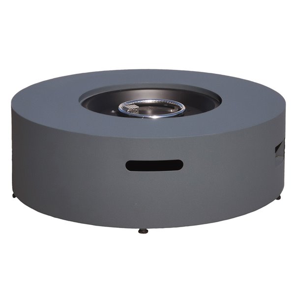 Paramount Concrete-Look Aluminum Round Fire Table - 38.19-in - 55,000 BTU- Concrete Gray