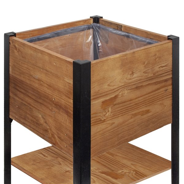 Grapevine 1-Pack 17.72-in x 31.49-in Brown Wood Planter