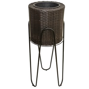 Grapevine 1-Pack 14.6-in x 37.4-in Brown Wicker Planter