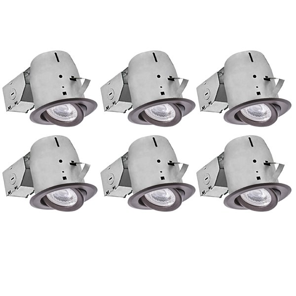 Nadair Led Swivel Recessed Lights 6 Pack 4 In Cp378l Pr6orb Rona