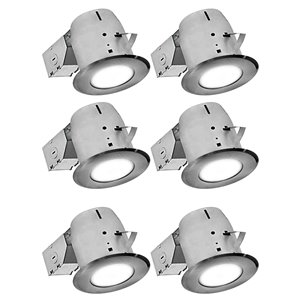 Luminaires encastrés à DEL, rond pivotants de Nadair, 6 mcx, 4 po