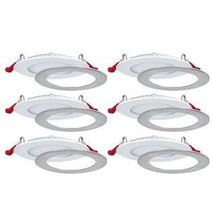 Nadair Swivel LED Slim Lights with 3 Colour Temperatures - 4-in - 6 Pack