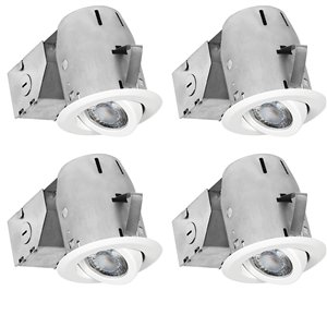Nadair LED Swivel Recessed Lights - 4 Pack - 3-in - Brushed Nickel