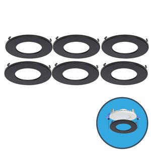 Nadair Ultra Slim Clip on Colour Trim for Panel Light - 6 Pack - Black