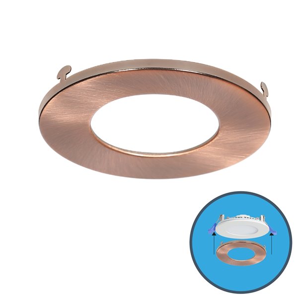 Nadair Ultra Slim Clip on Colour Trim for LED Panel Light Copper