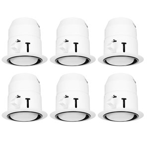 Luminaire encastré à DEL pour intérieur/extérieur de Nadair, 6 mcx, 6 po, blanc