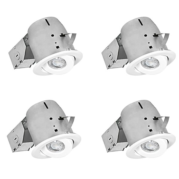 Nadair Led Swivel Recessed Lights 4 Pack 4 In White Cp378l Gu4wh Rona