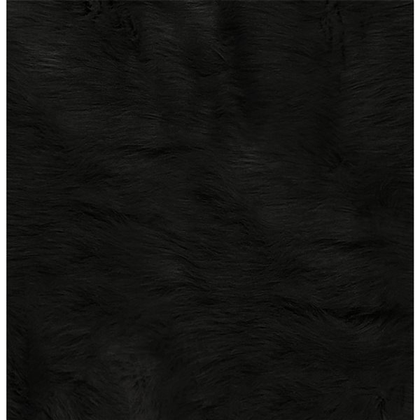 Tapis intérieur en faux cuir de vache fait à la machine Luxe de Lifestyle, 5,25 po x 7,5 po, noir