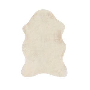 Tapis décoratif intérieur en faux lapin fait à la machine Luxe de Lifestyle, 2 po x 3 po, ivoire