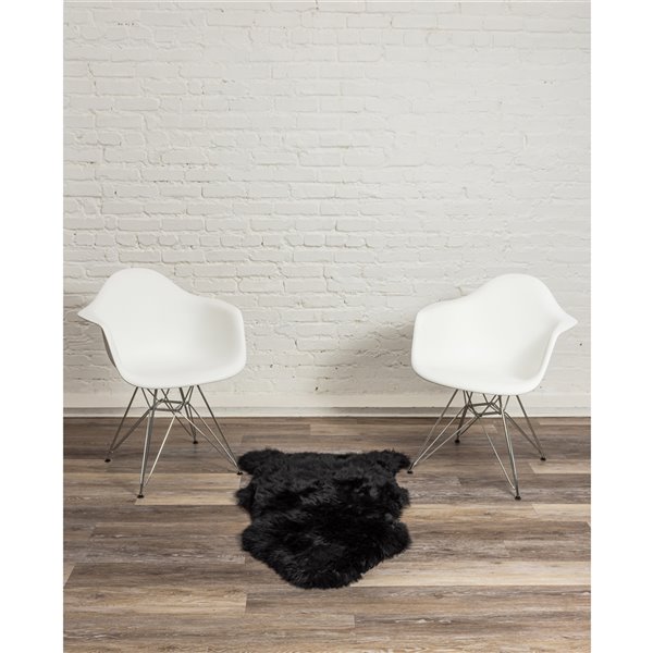 Lifestyle Natural Milan Black Indoor Handcrafted Area Rug - 2-in x 3-in