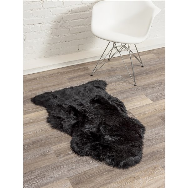 Lifestyle Natural Milan Black Indoor Handcrafted Area Rug - 2-in x 3-in