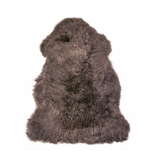 Tapis intérieur en peau de mouton fait à la main Milan Natural de Lifestyle, 2 po x 3 po, chocolat