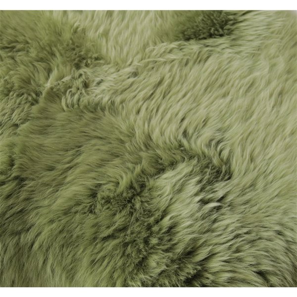 Tapis décoratif intérieur en peau de mouton fait à la main Milan Natural de Lifestyle, 2 po x 3 po, lime