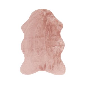 Tapis décoratif intérieur en faux lapin fait à la machine Luxe de Lifestyle, 2 po x 3 po, rose fleur