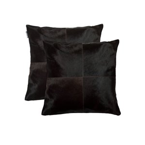 Natural by Lifestyle Torino Cowhide Quattro 2-Piece Brown 18-in x 18-in Square Indoor Decorative Pillow