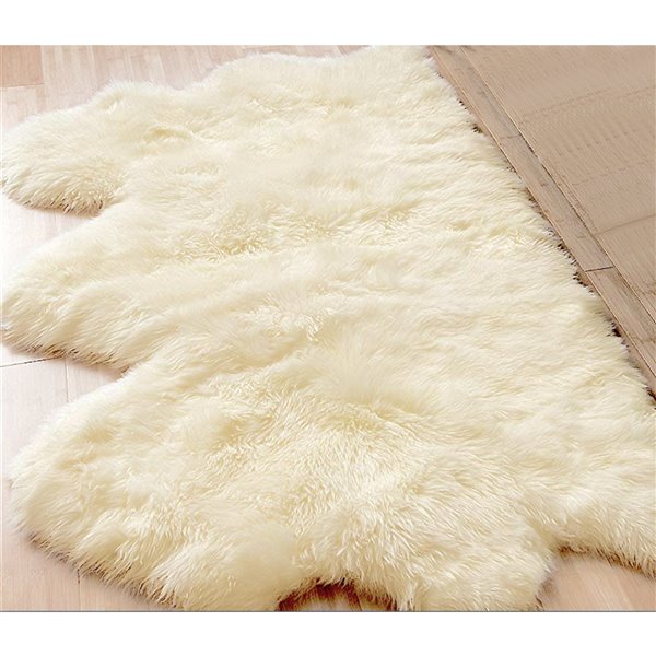 Lifestyle Natural Sheepskin Lifestyle Natural Indoor Handcrafted Area Rug - 3-in x 5-in