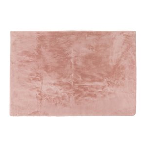 Lifestyle Faux Rabbit Blush Pink Indoor Machine-Made Area Rug - 5-in x 8-in