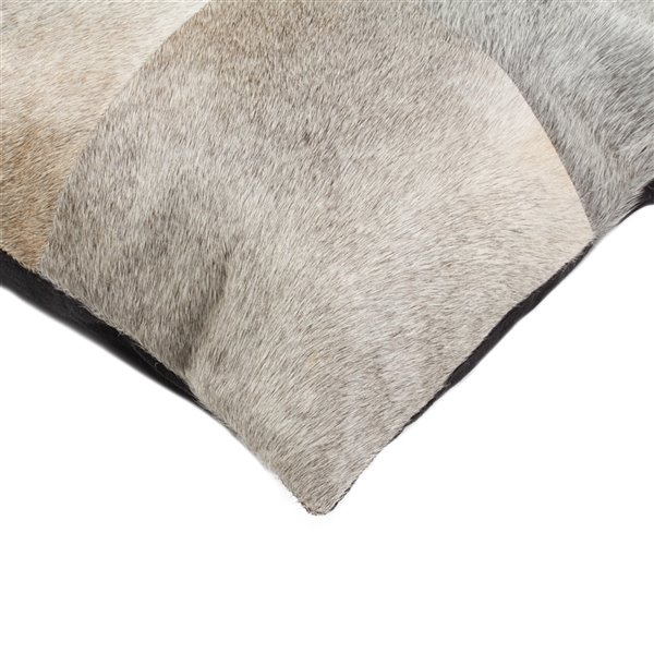 Natural by Lifestyle Torino Cowhide Quattro 2-Piece Gray 18-in x 18-in Square Indoor Decorative Pillow